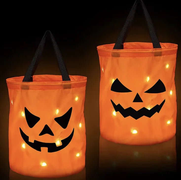 LED Halloween Pumpkin Candy Bucket – Collapsible Trick - or - Treat Basket - Gadget and Glam Shop