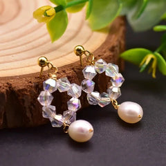 Amethyst Glow: Luxe Elegance with Freshwater Pearls Earrings - Gadget and Glam Shop
