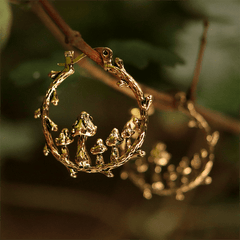Ancient Gold Mushroom Earrings - Gadget and Glam Shop