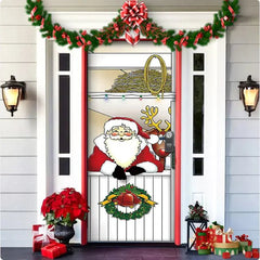 Christmas Forest Background Fabric Door Hanging for Christmas Party Decoration - Gadget and Glam Shop