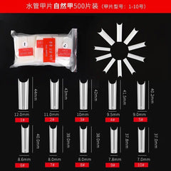 500/100pcs Extra Long C Curve Nail Tips Half Cover French False Nails - Gadget and Glam Shop