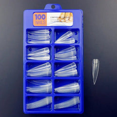 500/100pcs Extra Long C Curve Nail Tips Half Cover French False Nails - Gadget and Glam Shop