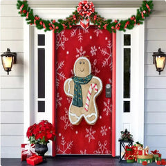 Christmas Forest Background Fabric Door Hanging for Christmas Party Decoration - Gadget and Glam Shop