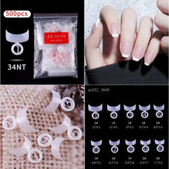500pcs Natural Clear False Acrylic Nail Tips - Full/Half Cover Tips - Gadget and Glam Shop