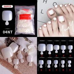 500pcs Natural Clear False Acrylic Nail Tips - Full/Half Cover Tips - Gadget and Glam Shop
