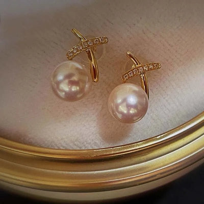 18K Gold Earrings Jewelry,Real Akoay Pearl Stud Earrings For Women Au750 Yellow Gold Earrings Fine Gift - Gadget and Glam Shop