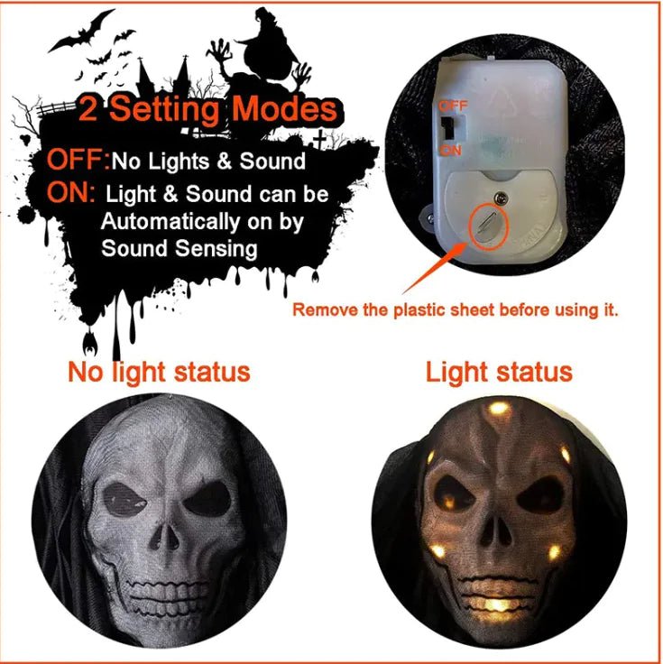 LED Hanging Skull Ghost Halloween Decor - Gadget and Glam Shop