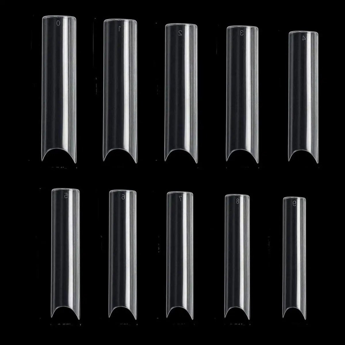 500/100pcs Extra Long C Curve Nail Tips Half Cover French False Nails - Gadget and Glam Shop