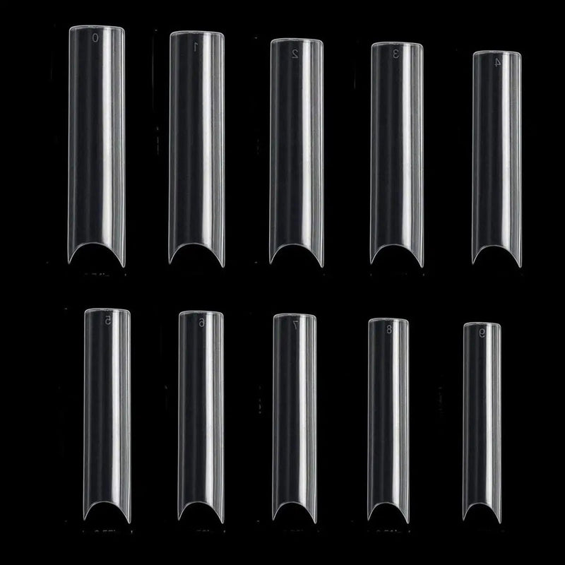 500/100pcs Extra Long C Curve Nail Tips Half Cover French False Nails - Gadget and Glam Shop