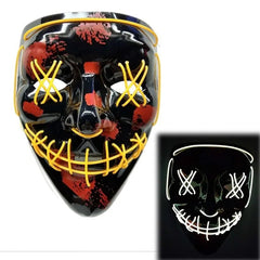 LED Purge Mask: Halloween Costume DJ Party Light Up Glow - in - the - Dark Masks (10 Colors) - Gadget and Glam Shop