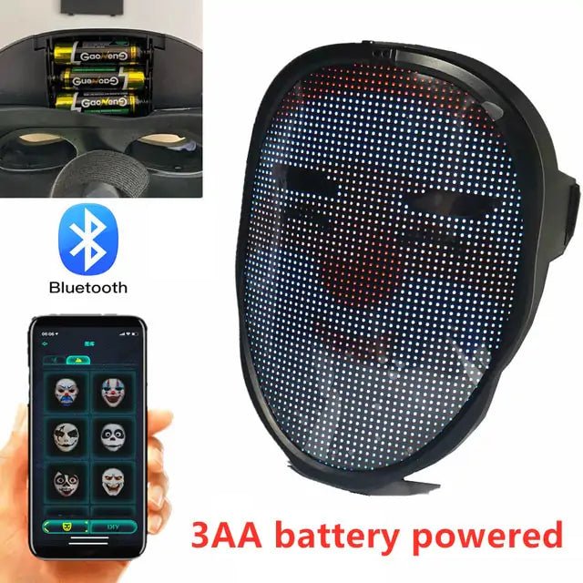 Bluetooth Light Up LED Mask - Gadget and Glam Shop