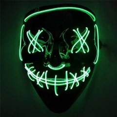 LED Purge Mask: Halloween Costume DJ Party Light Up Glow - in - the - Dark Masks (10 Colors) - Gadget and Glam Shop