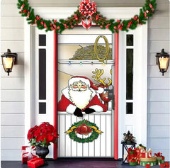 Christmas Forest Background Fabric Door Hanging for Christmas Party Decoration - Gadget and Glam Shop