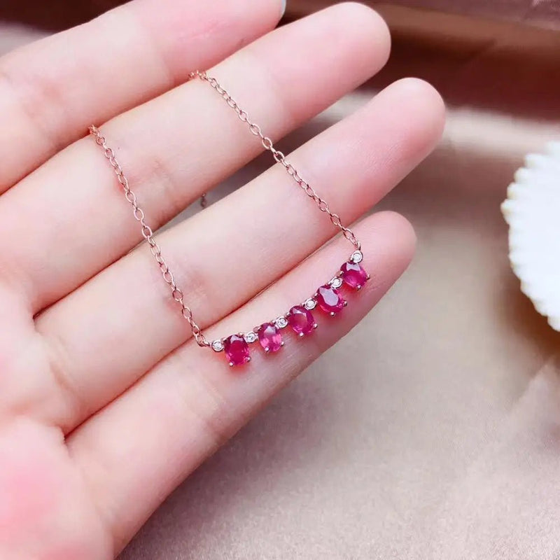 925 Silver Natural Ruby Necklace Highly Recommended Goddess Necklace Luxury Jewelry Designers - Gadget and Glam Shop