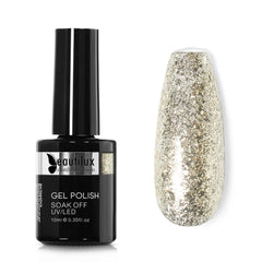 Beautilux Platinum Nail Gel Polish Silver Glitter Flakes Nails Art Gels Polish UV LED Semi Permanent Winter Nail Varnish 10ml - Gadget and Glam Shop