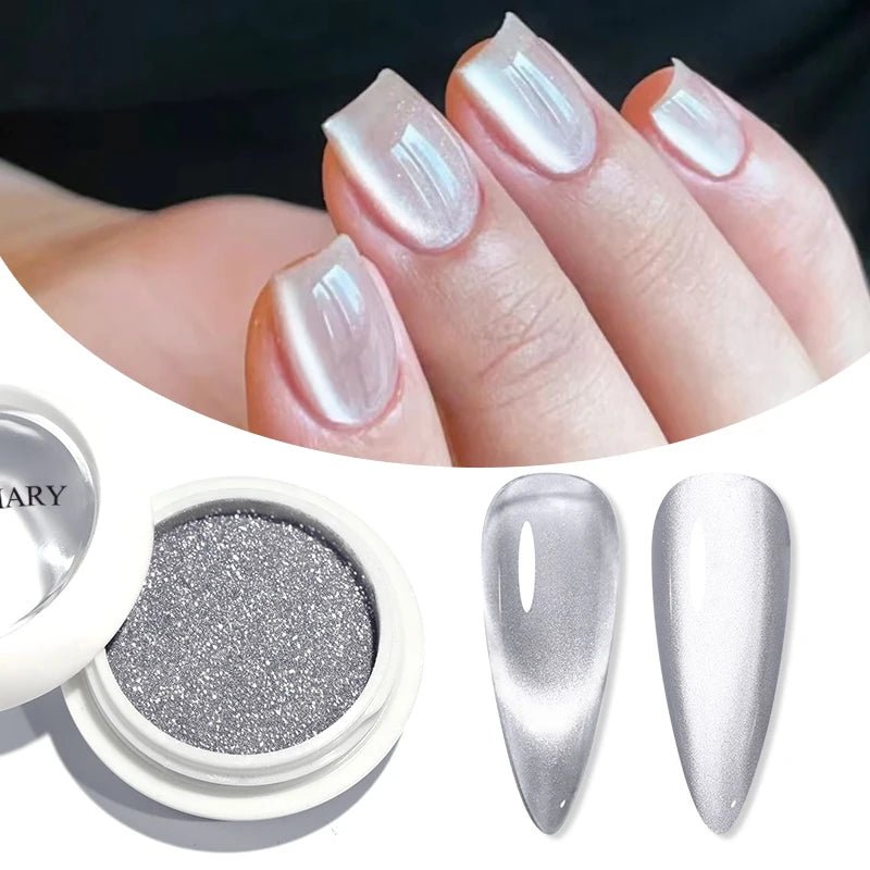 Blue Reflective Cat Magnetic Nail Powder Glitter Nail Art Gel Polishing Chrome Pigment Dust Metallic Chameleon Effect Decoration - Gadget and Glam Shop