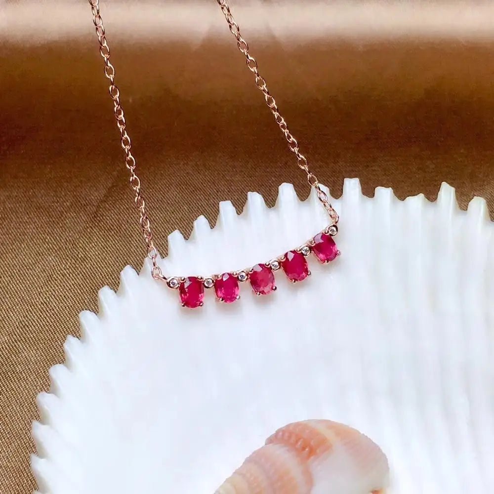 925 Silver Natural Ruby Necklace Highly Recommended Goddess Necklace Luxury Jewelry Designers - Gadget and Glam Shop