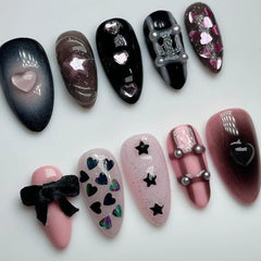 24Pcs Short Round Head Almond Fake Nails with Flowers Grass Pattern Wearable False Nails Tips Summer Full Cover Press on Nails - Gadget and Glam Shop