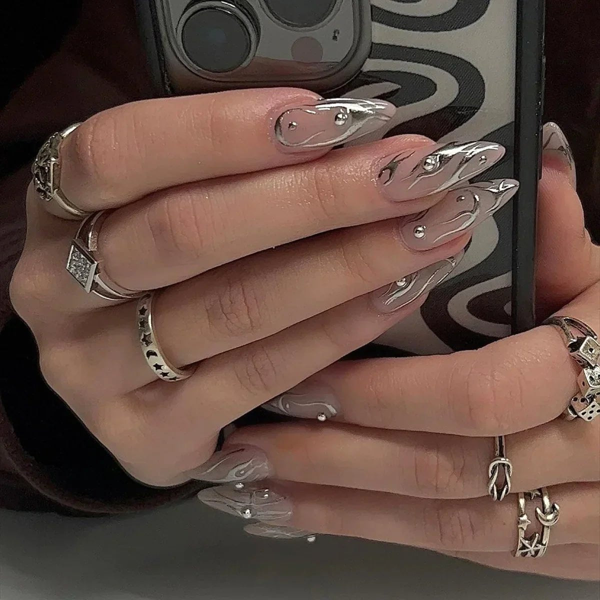 24Pcs Short Round Head Almond Fake Nails with Flowers Grass Pattern Wearable False Nails Tips Summer Full Cover Press on Nails - Gadget and Glam Shop