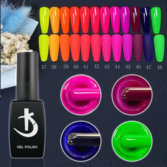 KODI JYJ Neon Gel Polish for Nails Semi - permanent Florescent Varnish Manicure 12ml uv led Enamel Fluorescence Hybrid Nail Polish - Gadget and Glam Shop