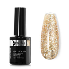 Beautilux Platinum Nail Gel Polish Silver Glitter Flakes Nails Art Gels Polish UV LED Semi Permanent Winter Nail Varnish 10ml - Gadget and Glam Shop