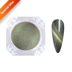 Blue Reflective Cat Magnetic Nail Powder Glitter Nail Art Gel Polishing Chrome Pigment Dust Metallic Chameleon Effect Decoration - Gadget and Glam Shop