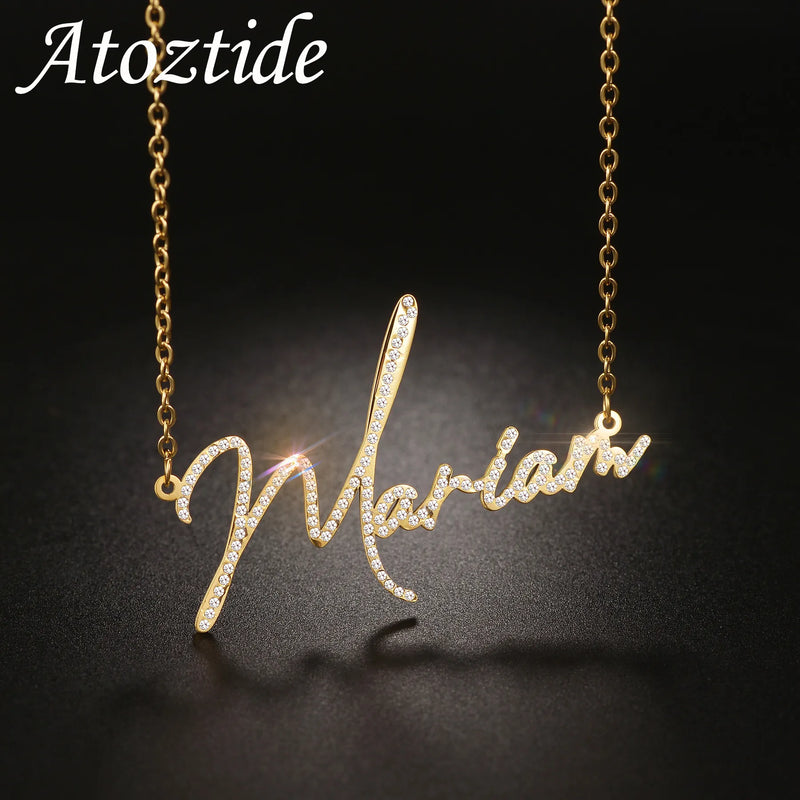 Personalized Zircon Butterfly Name Necklace - Stainless Steel - Gadget and Glam Shop
