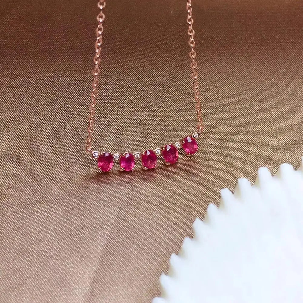 925 Silver Natural Ruby Necklace Highly Recommended Goddess Necklace Luxury Jewelry Designers - Gadget and Glam Shop