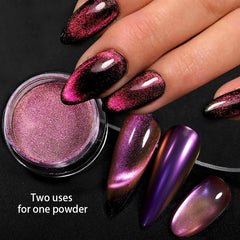 Blue Reflective Cat Magnetic Nail Powder Glitter Nail Art Gel Polishing Chrome Pigment Dust Metallic Chameleon Effect Decoration - Gadget and Glam Shop