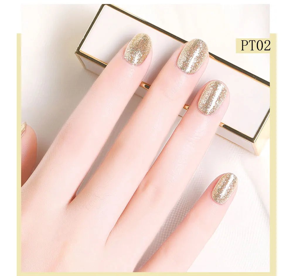 Beautilux Platinum Nail Gel Polish Silver Glitter Flakes Nails Art Gels Polish UV LED Semi Permanent Winter Nail Varnish 10ml - Gadget and Glam Shop