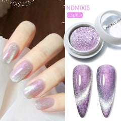 Blue Reflective Cat Magnetic Nail Powder Glitter Nail Art Gel Polishing Chrome Pigment Dust Metallic Chameleon Effect Decoration - Gadget and Glam Shop