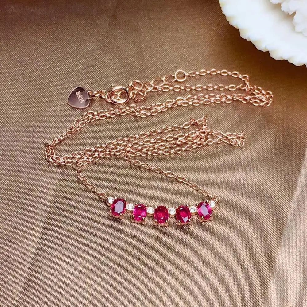925 Silver Natural Ruby Necklace Highly Recommended Goddess Necklace Luxury Jewelry Designers - Gadget and Glam Shop