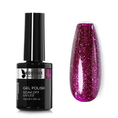 Beautilux Platinum Nail Gel Polish Silver Glitter Flakes Nails Art Gels Polish UV LED Semi Permanent Winter Nail Varnish 10ml - Gadget and Glam Shop