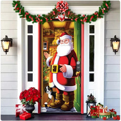 Christmas Forest Background Fabric Door Hanging for Christmas Party Decoration - Gadget and Glam Shop