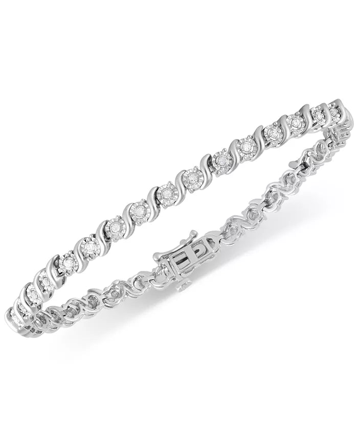 Luxurious 1/2 Carat Diamond Bracelet in Choice of Sterling Silver or Gold - Plated - Gadget and Glam Shop