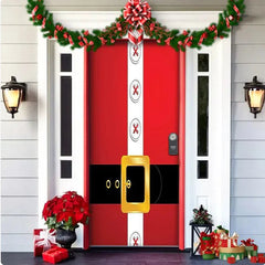 Christmas Forest Background Fabric Door Hanging for Christmas Party Decoration - Gadget and Glam Shop