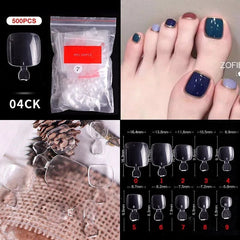 500pcs Natural Clear False Acrylic Nail Tips - Full/Half Cover Tips - Gadget and Glam Shop