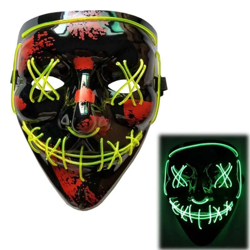 LED Purge Mask: Halloween Costume DJ Party Light Up Glow - in - the - Dark Masks (10 Colors) - Gadget and Glam Shop