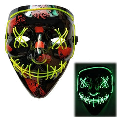LED Purge Mask: Halloween Costume DJ Party Light Up Glow - in - the - Dark Masks (10 Colors) - Gadget and Glam Shop