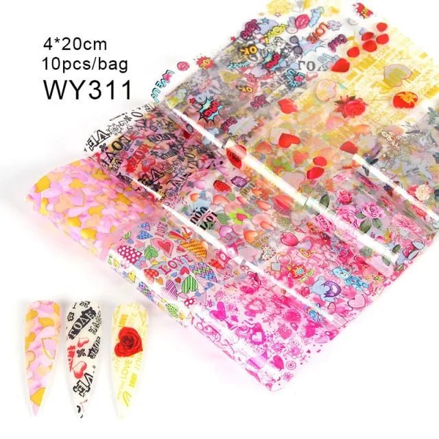 20*4cm Mix Nail Art Transfer Sticker - Gadget and Glam Shop