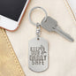 Engraved Dog Tag Keychain - Keep Our Daddy Safe