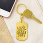 Engraved Dog Tag Keychain - Keep Our Daddy Safe