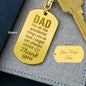 Engraved Dog Tag Keychain - Thank You Dad