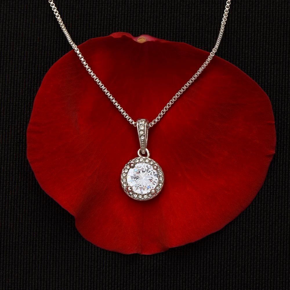Adjustable 14K White Gold Inspired CZ Crystal Pendant Necklace - Gadget and Glam Shop
