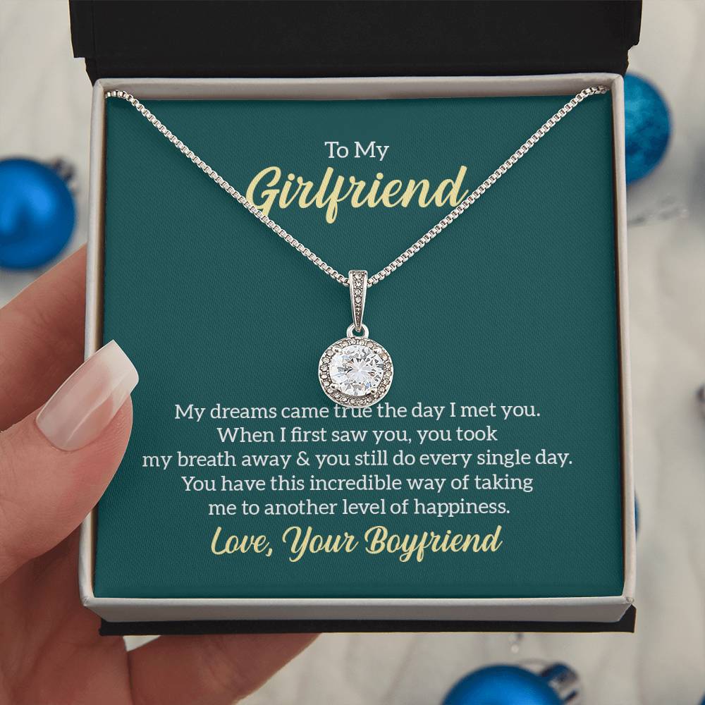 Elegant 14K White Gold Finish CZ Pendant with Adjustable Chain - Gadget and Glam Shop