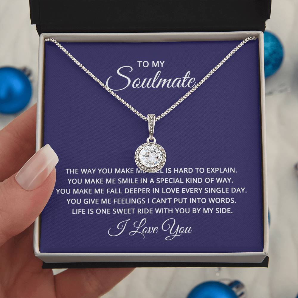 14K White Gold Finish CZ Pendant Necklace with Adjustable Chain - Gadget and Glam Shop
