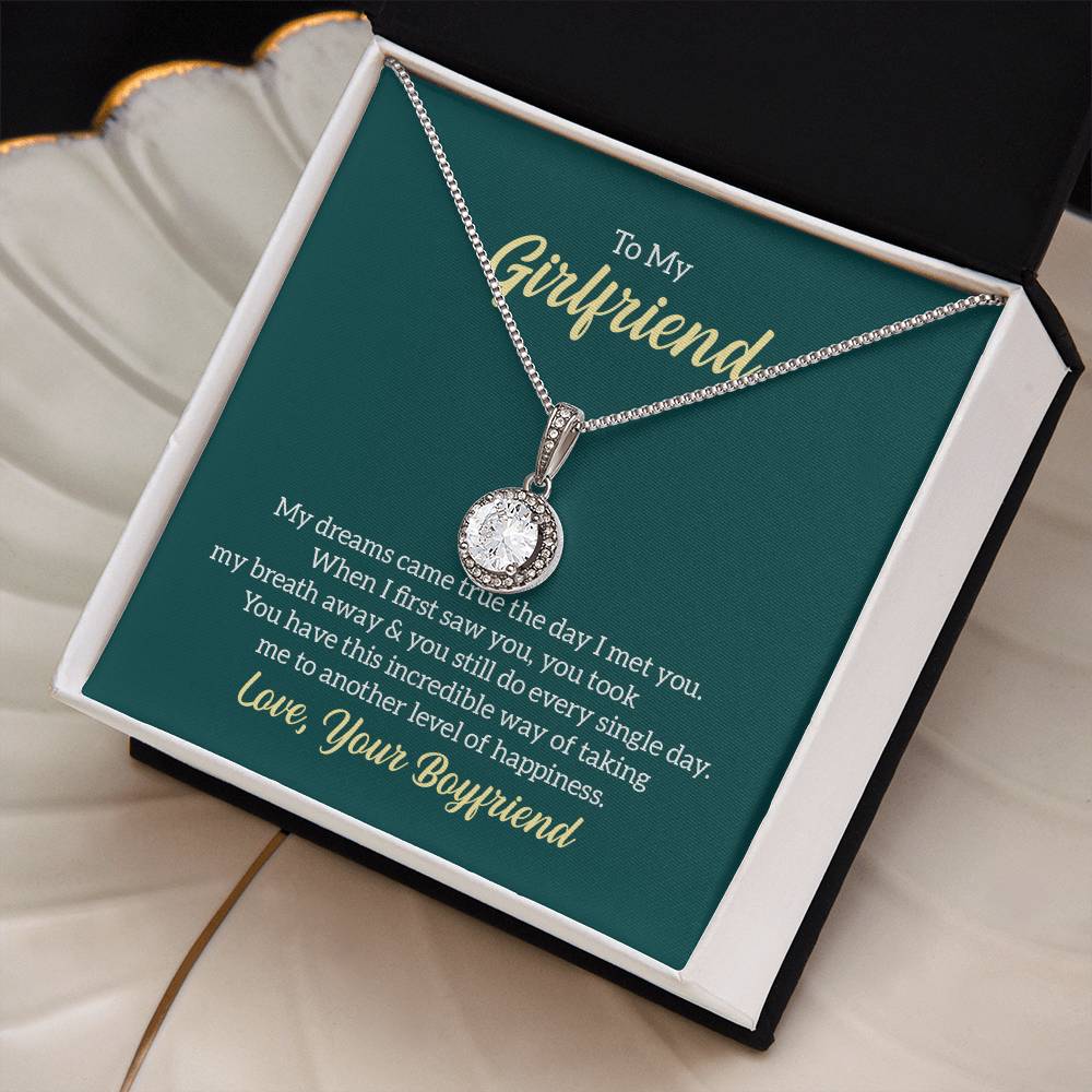 Elegant 14K White Gold Finish CZ Pendant with Adjustable Chain - Gadget and Glam Shop