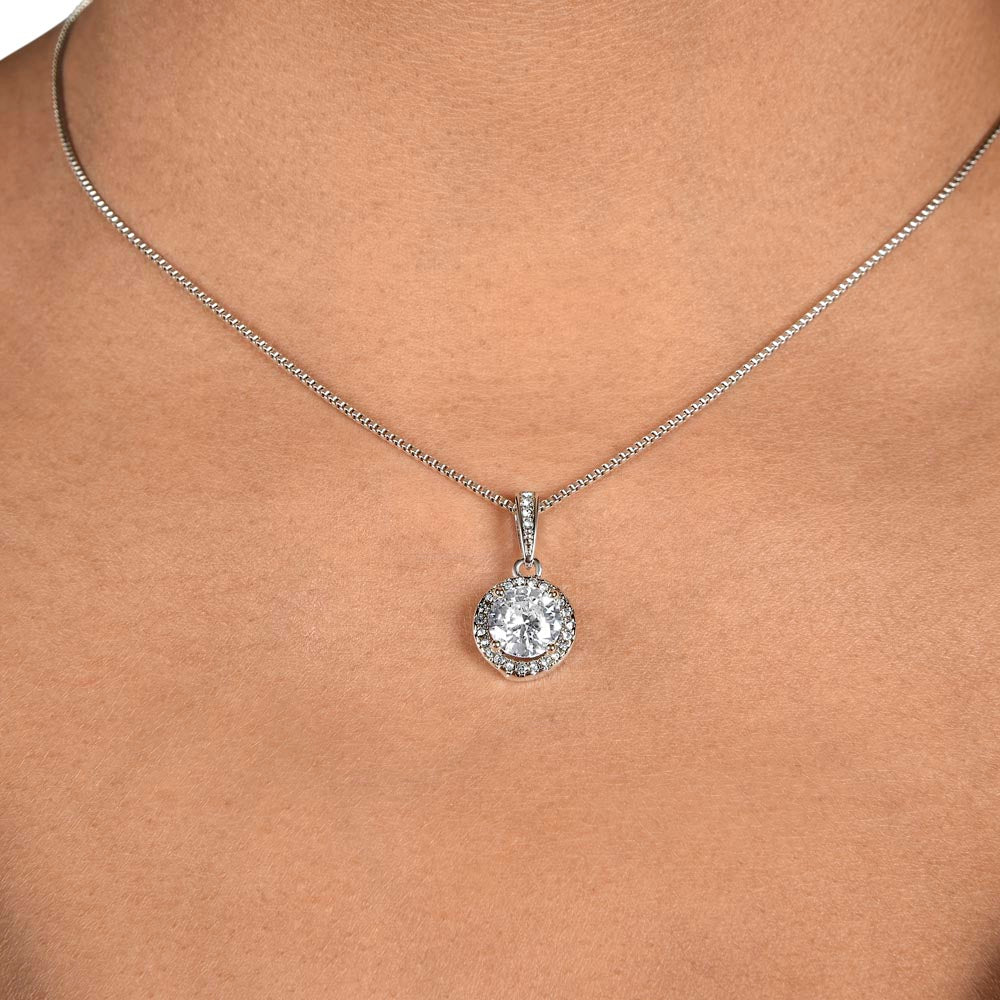 Adjustable 14K White Gold Inspired CZ Crystal Pendant Necklace - Gadget and Glam Shop