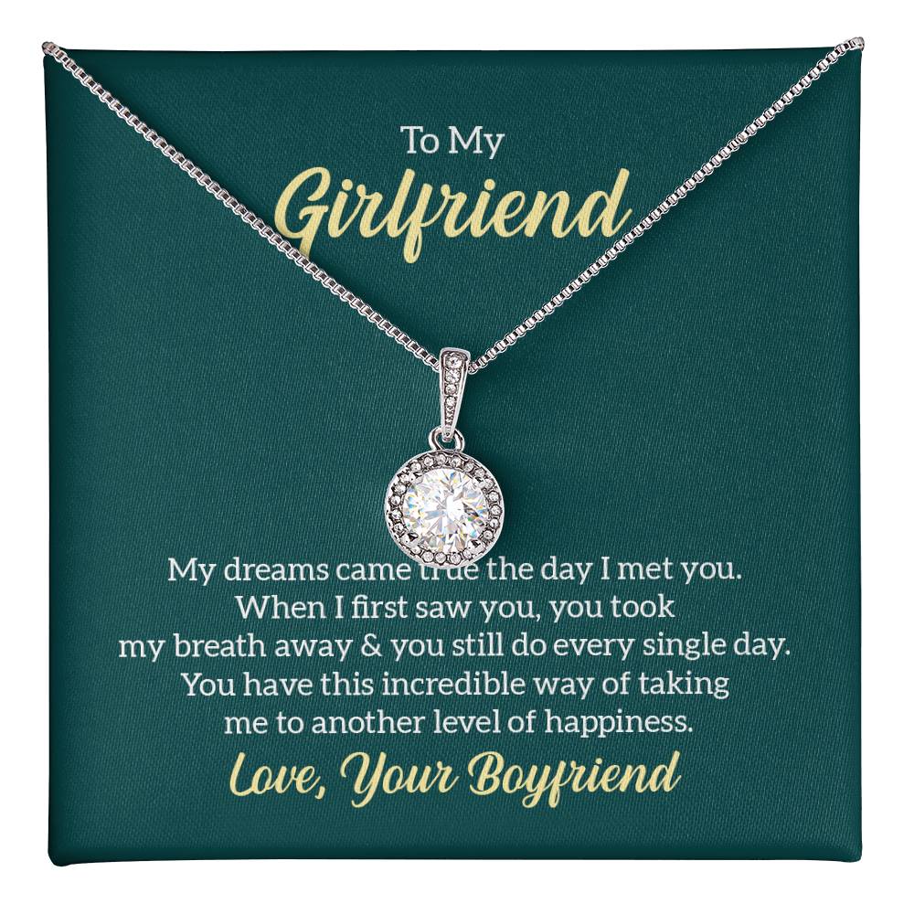 Elegant 14K White Gold Finish CZ Pendant with Adjustable Chain - Gadget and Glam Shop