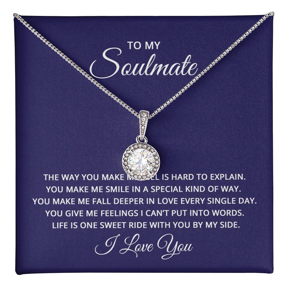 14K White Gold Finish CZ Pendant Necklace with Adjustable Chain - Gadget and Glam Shop